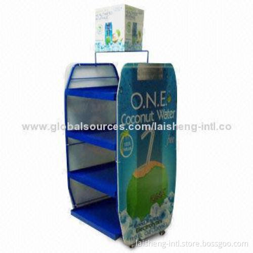 Metal Drink and Beverage Display Shelves, Measures 18.9 x 21 x 56 Inches